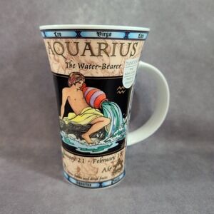 Vintage Dunoon Aquarius Zodiac Mug Jack Dadd Scotland 6" NOS Stoneware